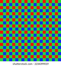 Pattern of red-green-blue pixels. in the image sensor