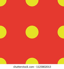 Pattern with regular polka dot. Seamless background. Bright orange and yellow. For printing on fabric, paper, wrapper.