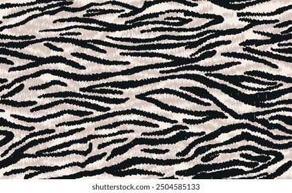 pattern repeat design of zebra skin with ikat effect, perfect for textiles and decoration.