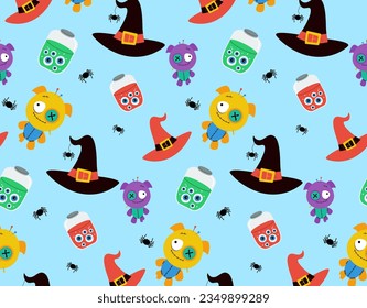 Нalloween. Pattern repeat print background. Vector illustration.
