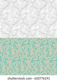 pattern; repeatable element; curls for a background as a pattern; for printing on fabrics and wallpaper