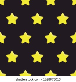 Pattern of a repeated 3d star. Fun pattern to decorate. Editable vector.