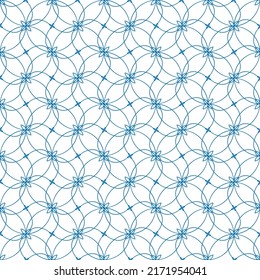 A pattern of repeating blue circles on a white background. Vector
