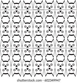 The pattern of repetitive owl heads