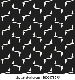 Pattern resulting from the repetition of an abstract sign formed by two arrowheads oriented in opposition to the ends of a short bar. Textile design.