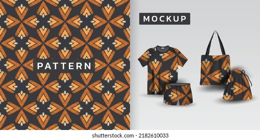 Pattern retro background and mockup vector illustration