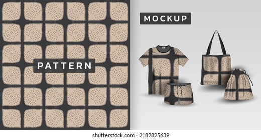 Pattern retro background and mockup vector illustration
