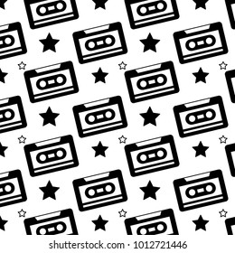  pattern retro cassette tape recorder