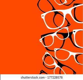  pattern retro hipster sunglasses. vector abstract background 