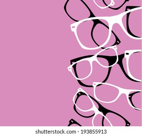 pattern retro hipster sunglasses. vector abstract background