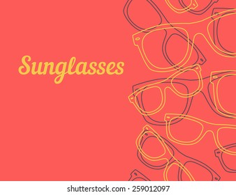 pattern retro hipster sunglasses. vector abstract background 