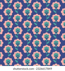 pattern with retro print for fabric, wrapping, scrapbooking, wallpaper art. Vintage collection with 50s 60s style colors. Digital paper for your designs. Vibrant backgrounds