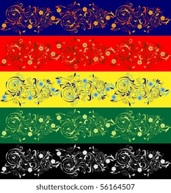Pattern in a retro style in color variants