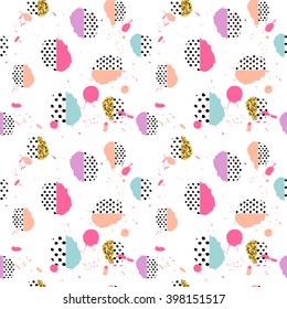Pattern of retro vintage 80s or 90s style. Memphis pop style for textile fabric design, for retro party, fabric design. Vector illustration. 