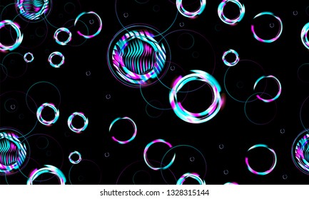 pattern retrofuturistic space stars glowing galaxy abstraction circle neon new art neon