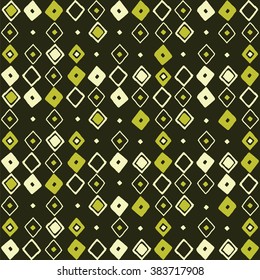 Pattern with rhombus. Geometric pattern with hand drawn rhombus.