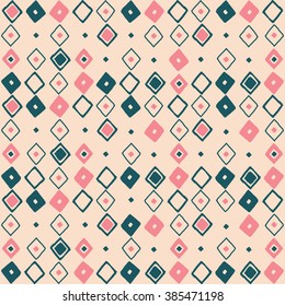 Pattern with rhombus. Geometric pattern with hand drawn rhombus.