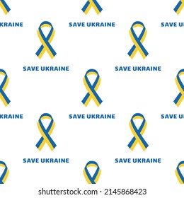 Pattern with ribbon with Ukraine flag in national colors.