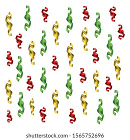 pattern of ribbons christmas decoration vector illustration design