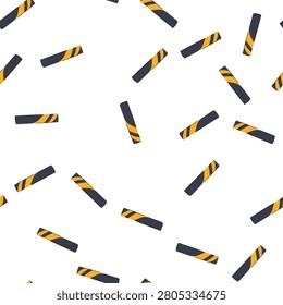pattern road safety barrier with bold yellow and black warning stripes, signaling caution and hazard for construction zones, traffic control, demarcation, and protective signage