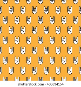 Pattern and Rock n Roll hand sign icon