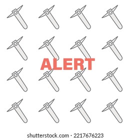 un patrón de cohetes, con una advertencia de ataque aéreo