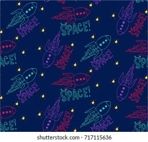 Pattern with rockets and stars