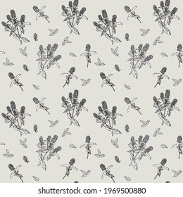 pattern romance minimalism monochrome mint peppermint bloom mint flower pattern set