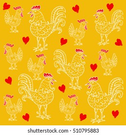 Pattern of Roosters
