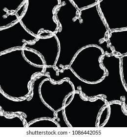 pattern of rope in the shape of hearts