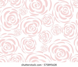 Patrón con flores de rosa sobre un fondo blanco. Sencillo fondo floral vintage. Ornamento con flores rosas pintadas Color rosa Ilustración vectorial sin foco