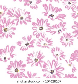 pattern rose daisywheels on white background vector