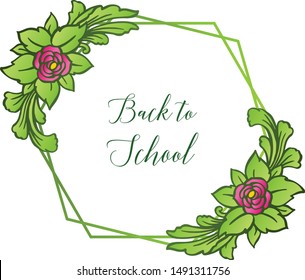 Pattern of rose floral frame abstract, for elegant card back to school. Vector