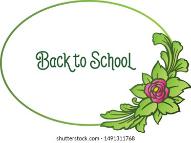 Pattern of rose floral frame abstract, for elegant card back to school. Vector