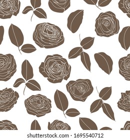 Кoses pattern, rose flower arrangement, decorative design, vector illustration