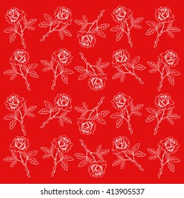 pattern of rose with sketchy style.