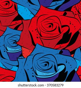 The pattern of roses . Colorful flowers .