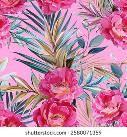 Pattern roses flowers. Vector pattern floral summer flowers roses. For paper, fabric, packaging, interior design