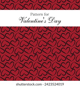 Pattern with roses and hearts for Valentine's Day