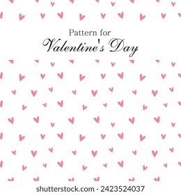 Pattern with roses and hearts for Valentine's Day
