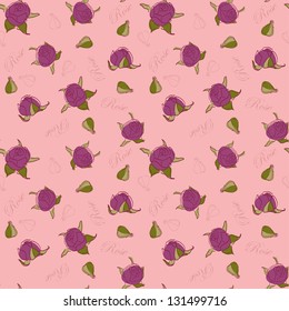 Pattern roses on a pink background