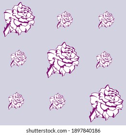 Pattern of roses silhouettes. For gifts, wrapping paper, design solutions. Vector illustration.