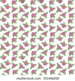 Pattern with roses. Vector illustration