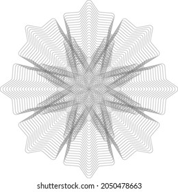Pattern Rosette for Certificate, Paper Money, or Other Security Papers - Vector Illustration