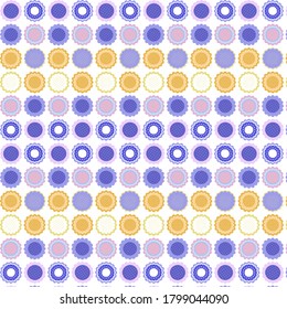 Pattern of round abstract elements in the form of flowers