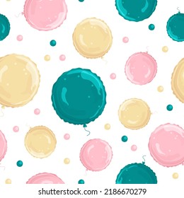 Pattern Of Round Foil Balloons. For Packaging, Backgrounds And Wallpapers.