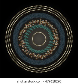 Pattern in the round frame . Vector design