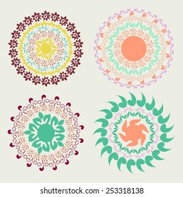 pattern round ornament pattern Illustration on white background