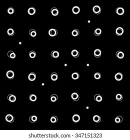 Pattern rounds. Monochrome minimal, geometric. Can be used as wrapping paper or texture for clothes.