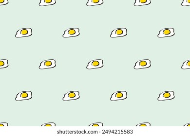 Pattern with a row of brush-touch fried eggs